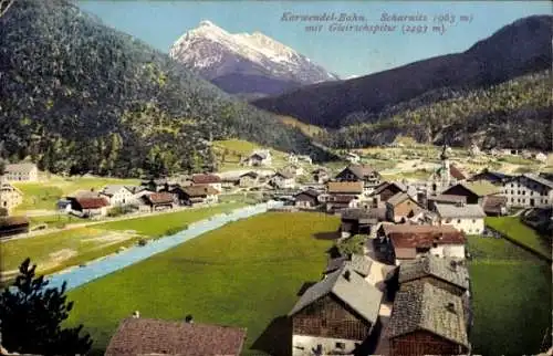 Ak Scharnitz in Tirol, Karwendel-Bahn, Gleirschspitze