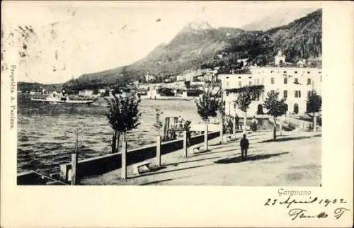 Ak Gargnano Lago di Garda Lombardia, Panorama vom Ort