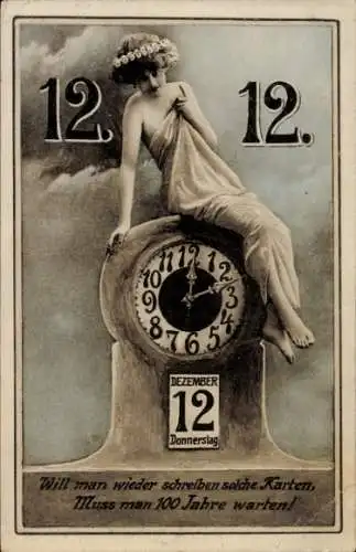 Ak 12. Dezember 1912, Will man wieder schreiben solche Karten, muss man 100 Jahre warten