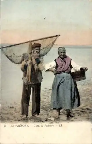 CPA Le Treport, Types de Pécheurs