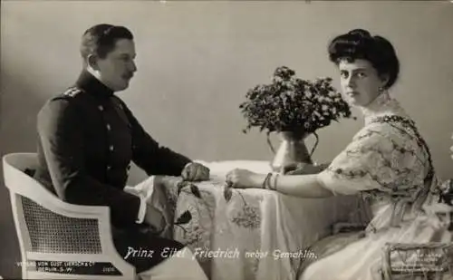 Ak Eitel Friedrich Prinz von Preußen, Sophie Charlotte von Oldenburg, Portrait