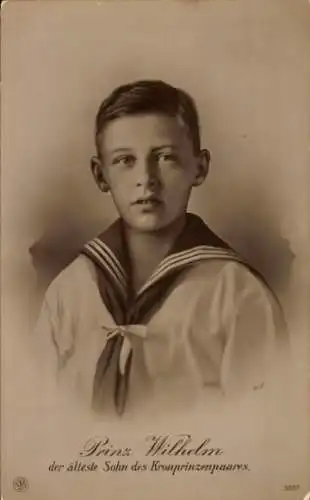 Ak Prinz Wilhelm von Preußen, Sohn des Kronprinzenpaares, Portrait, Matrosenhemd, NPG 5357