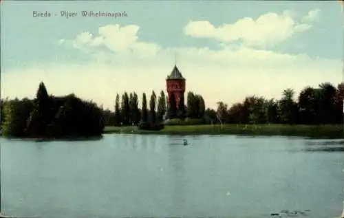 Ak Breda Nordbrabant Niederlande,  Vijver Wilhelminapark