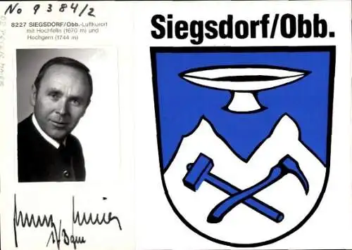 Foto Politiker Peter Maier, Bürgermeister von Siegsdorf, Autogramm