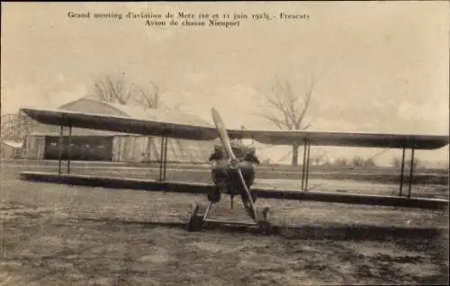 CPA Grand meeting d'aviation de Metz,10 et 11 juin 1923, Frescaty, Avion de chasse Nieuport