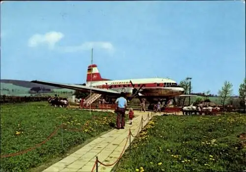 Ak Cämmerswalde Neuhausen in Sachsen, Schauflugzeug Iljuschin IL 14, Interflug