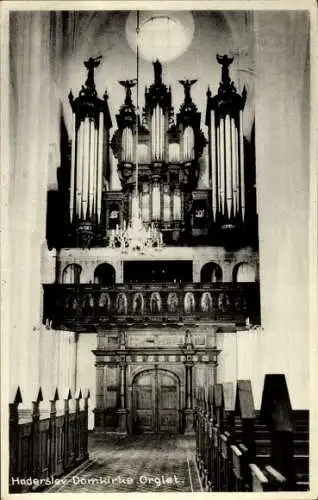 Ak Haderslev Hadersleben Dänemark, Innensicht der Haderslev Domkirke, Orgel, Kirchenbänke, Holzve