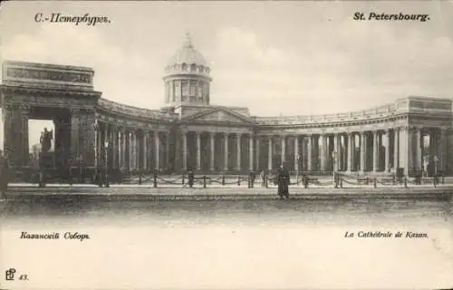 Ak Sankt Petersburg Russland, Kasaner Kathedrale, neoklassizistische Architektur,  Stätte