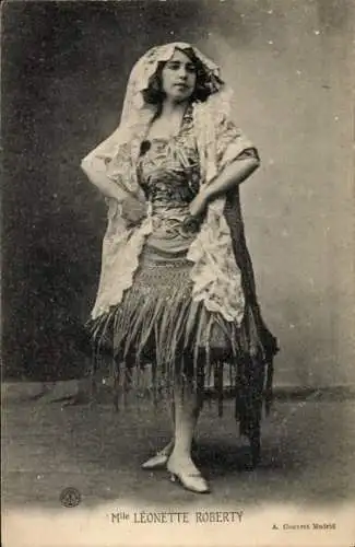Ak Varieté Künstlerin Léonette Roberty, Portrait