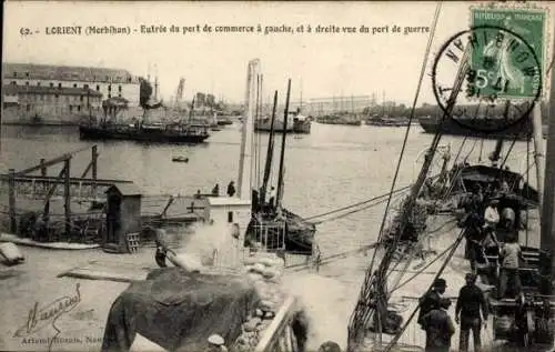 Ak Lorient Morbihan, Entree du port de commerce a gauche