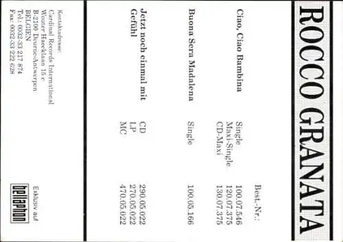 Foto Sänger Rocco Granata, Autogramm