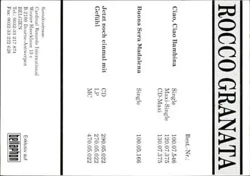 Foto Sänger Rocco Granata, Autogramm