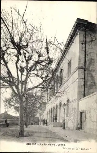 Ak Grasse Alpes Maritimes, Palais de Justice, kahle Bäume, stimmungsvolle Architektur