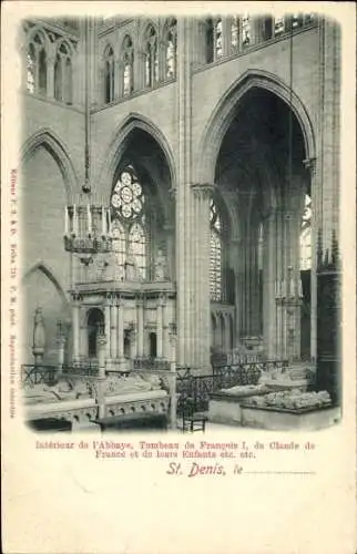 Ak Ile Saint Denis Seine Saint Denis, Inneres der Abtei