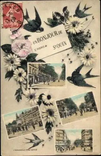 Ak Saint Ouen Seine Saint Denis, Straßenansichten, Schwalben