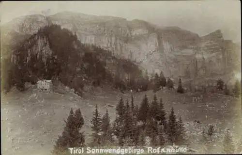 Ak Achenrain Kramsach in Tirol , Tirol Sonnwendgebirge, Rofanhütte, Berglandschaft, alte Aufnahme