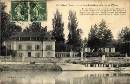 Ak Joigny Yonne, Sous-Préfecture, Fluss Yonne, neue Stadtteile,  Architektur
