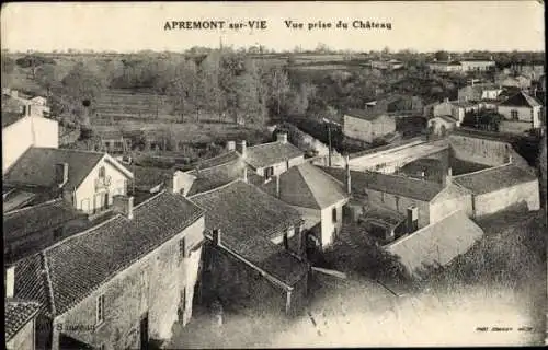 CPA Apremont sur Vie Vendée, Vue prise du Château