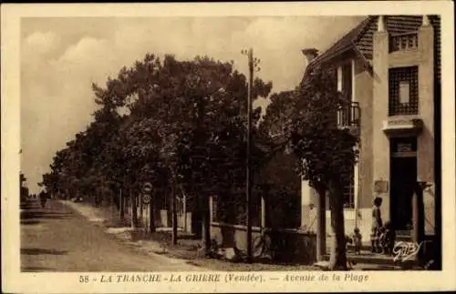 Ak La Grière La Tranche sur Mer Vendée, Avenue de la Plage