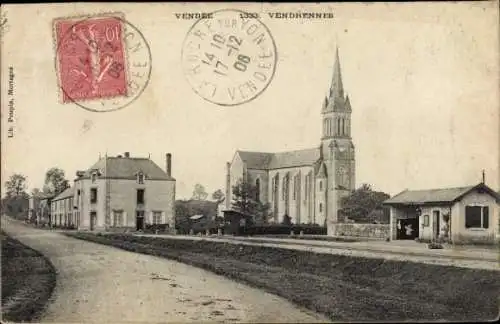 Ak Vendrennes Vendee, Kirche, Häuser