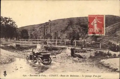 Ak Cusset Allier, Route des Malavaux, Passage d'un gue