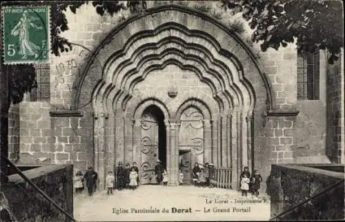 Ak Le Dorat Haute Vienne, Eglise Paroissiale, Großes Portal