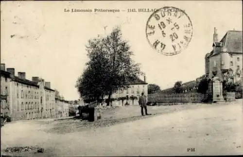 Ak Bellac Haute Vienne, Le Limousin Pittoresque, ansicht von  alte Gebäude, Baum, Person