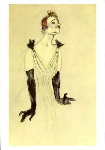 Künstler Ak Toulouse Lautrec, Henri de, Yvette Guilbert, Frauenportrait