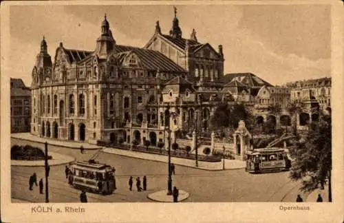Ak Köln am Rhein, Opernhaus, Straßenbahn,  Architektur