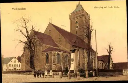 Ak Volkmarsen in Hessen, Marktplatz mit Kirche