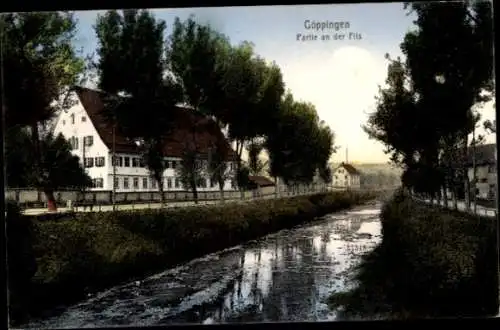Ak Göppingen in Württemberg,  Partie an der Fils, Flusslandschaft, Gebäude