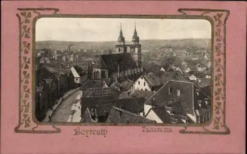 Ak Bayreuth in Oberfranken, Panoramablick auf   Architektur, schwarz-weiß