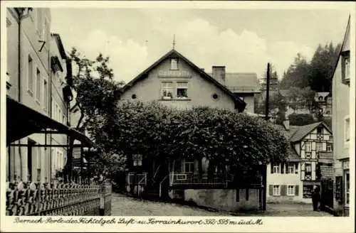 Ak Bad Berneck im Fichtelgebirge Bayern, Fichtelgebirge, Luft-Terrainkurort, älteres Gebäude, Gas