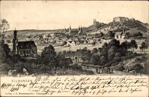 Ak Ellwangen an der Jagst Württemberg, Gesamtansicht