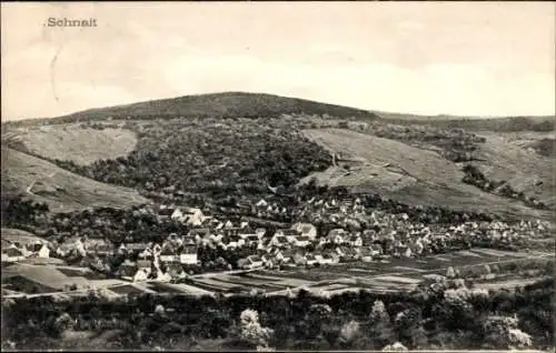 Ak Schnait Weinstadt in Württemberg, Landschaft mit Hügeln und Häusern, Titel "Schnait"