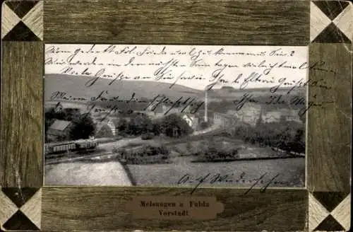 Passepartout Ak Melsungen in Hessen, Vorstadt, Bahnstrecke