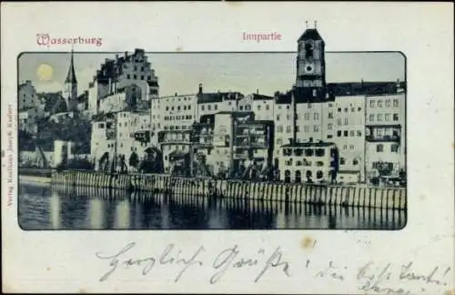 Ak Wasserburg am Inn Oberbayern,  Innpartie, Verlag Kaufhaus Joseph Kastner