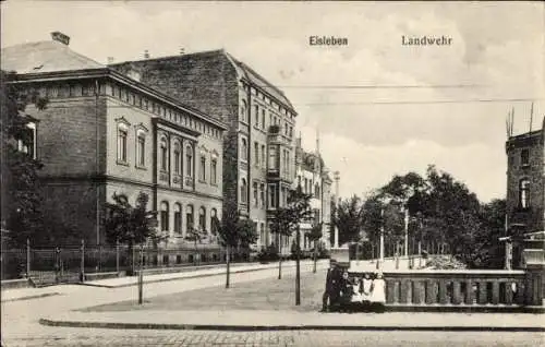 Ak Lutherstadt Eisleben,  Landwehr,  Gebäude, Straßenansicht