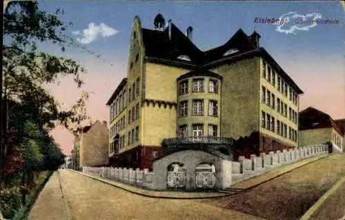 Ak Lutherstadt Eisleben, Eisleben Oberrealschule, farbige ,  Gebäude