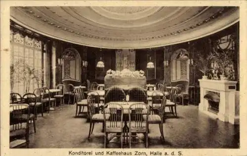 Ak Halle an der Saale, Konditorei Zorn, Kaffeehaus