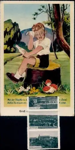 Leporello Ak Bad Wildungen in Hessen, Georg Viktor Quelle, Schloss Friedrichstein