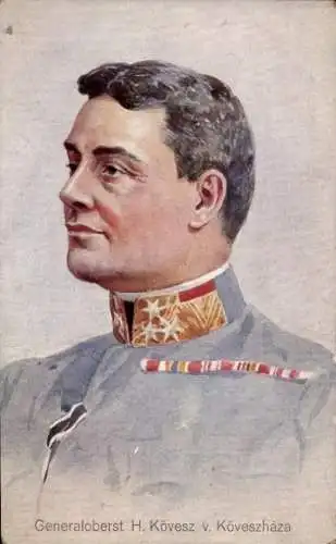 Künstler Ak General H. Kövesz von Köveszháza, I. WK, Portrait
