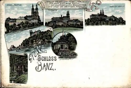 Litho Bad Staffelstein am Main Oberfranken, Schloss Banz