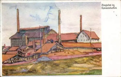 Künstler Ak Einhart, Emmishofen Kanton Thurgau, Ziegelei