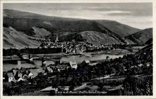 Ak Treis Karden an der Mosel, Ansicht von  Bahnstation Karden,  Architektur
