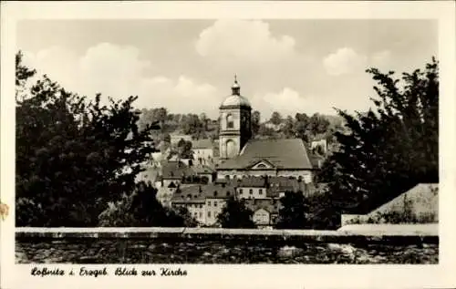 Ak Lößnitz im Erzgebirge, Blick zur Kirche, Stadtansicht,  Architektur