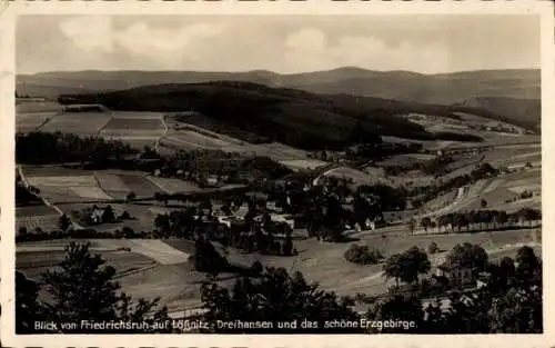 Ak Lößnitz im Erzgebirge, Blick von Friedrichsruh, Dreihausen, Panorama