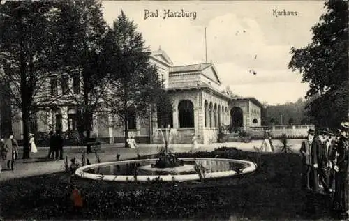 Ak Bad Harzburg am Harz, Kurhaus, Parklandschaft,  Architektur, Spaziergänger