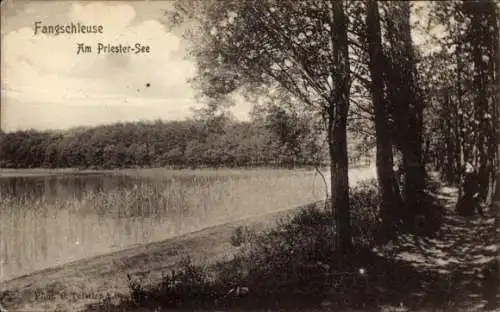 Ak Fangschleuse Grünheide in der Mark, Am Priester See