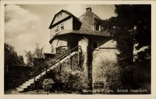 Ak Marburg an der Lahn, Schloss, Hexenturm
